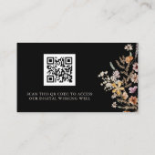 QR Code Floral Honeymoon Wish Enclosure Card Begleitkarte (Rückseite)
