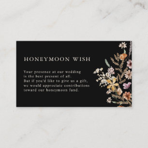 QR Code Floral Honeymoon Wish Enclosure Card Begleitkarte