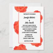 QR Code Floral Orange Rose Patterns Boho Wedding Einladung (Vorderseite)
