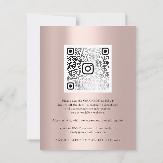 QR CODE Floral Weide Wildblume Grüne Rose (Rückseite)
