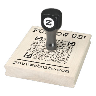 QR-Code Folge uns Website Geschäft Werbe- Gummistempel