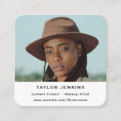 QR-Code folgen dem Foto "Influencer Content Creato Quadratische Visitenkarte (Vorderseite)