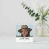 QR-Code folgen dem Foto "Influencer Content Creato Quadratische Visitenkarte (Stehend Vorderseite)