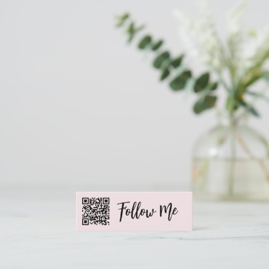 QR-Code Folgen Sie mir Beruflichen Business Blush Mini Visitenkarte (Stehend Vorderseite)