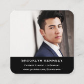 QR Code Folgen Sie mir Content Creator Influencer Quadratische Visitenkarte (Vorderseite)