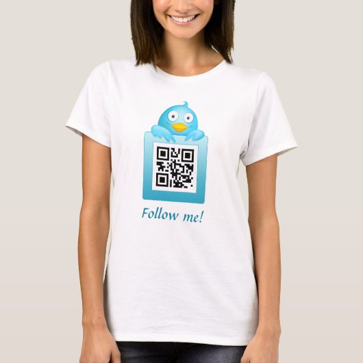 QR Code-Follow-meT - Shirt-Schablone T-Shirt (Vorderseite)