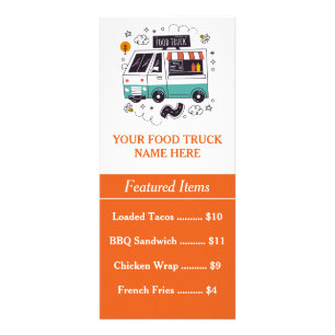 QR-Code Food Truck Menü Rack Card