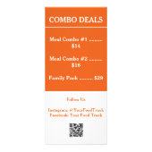 QR-Code Food Truck Menü Rack Card (Hinten)