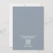 QR Code Formal Dusty Blue Classic Script Wedding Einladung (Rückseite)
