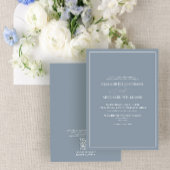QR Code Formal Dusty Blue Classic Script Wedding Einladung