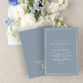 QR Code Formal Dusty Blue Classic Script Wedding Einladung