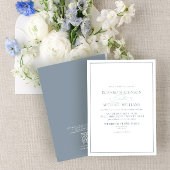 QR Code Formal Dusty Blue Classic Script Wedding Einladung