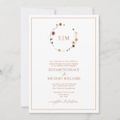 QR-Code Formelles Orange Wappen Monogramm Einladung (Vorderseite)