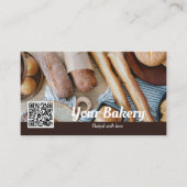 QR-Code-Foto-Bakery-Visitenkarte mit Logo Visitenkarte (Vorderseite)