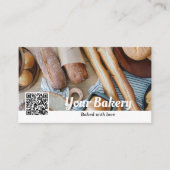 QR-Code-Foto-Bakery-Visitenkarte mit Logo Visitenkarte (Vorderseite)