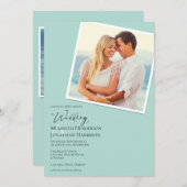 QR Code Foto Beach Sea Glass Einfaches Elegant Einladung (Vorne/Hinten)