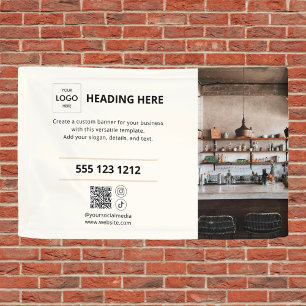 QR-Code-Foto Beige-Banner Banner