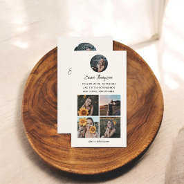 QR-Code-Foto Beige Visitenkarte