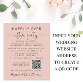 QR Code Foto Blush Hochzeitsempfang Einladung