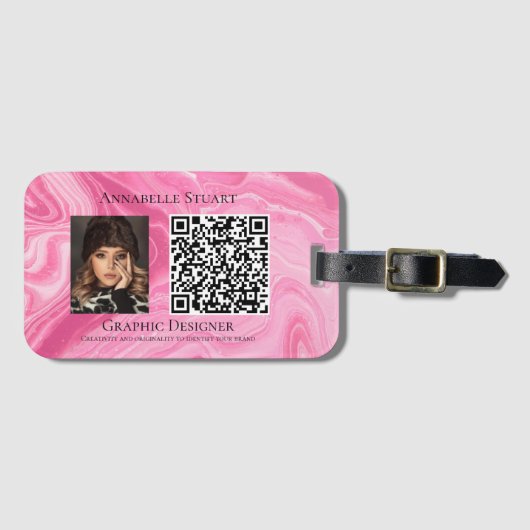 QR-Code Foto Business Company Gepäckanhänger (Vorderseite (Horizontal))