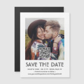 QR Code & Foto Chic Einfache Hochzeit Speichern Si Magneteinladung (Vorne/Hinten)