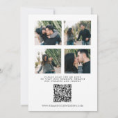 QR CODE Foto Collage moderne Typografie Hochzeit Einladung (Rückseite)