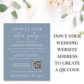 QR Code Foto Dusty Blue Wedding Reception Einladun