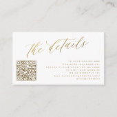 QR-Code Foto Edelgold-Skript Hochzeitsdetails Begleitkarte (Vorderseite)