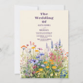 QR Code Foto Einfache Wildblumen Botanischer Garte Einladung (Vorderseite)