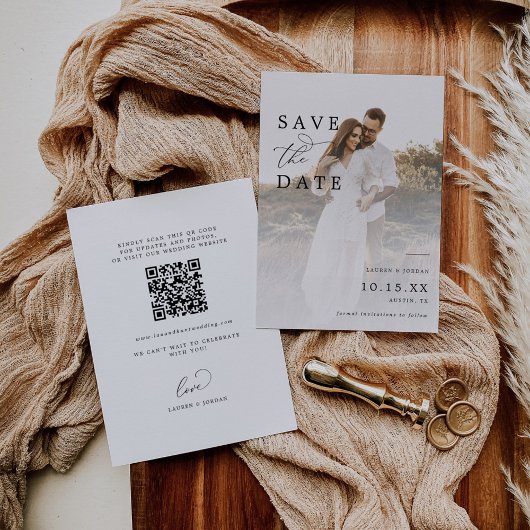 Qr Code Foto Elegante Moderne Hochzeit Save The Date