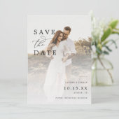 Qr Code Foto Elegante Moderne Hochzeit Save The Date (Stehend Vorderseite)