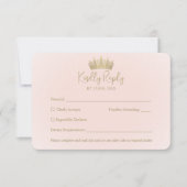 QR Code & Foto Elegante Quinceñera Goldkrone RSVP Karte (Vorderseite)