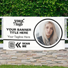 QR-Code-Foto für Business-Logos im Freien Banner