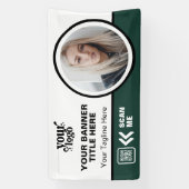 QR-Code-Foto für Business-Logos im Freien Grün Banner (Vertikal)