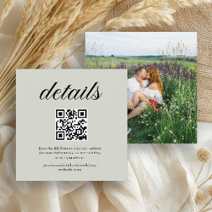 QR-Code-Foto für die Website der Seite "Sage Green Begleitkarte