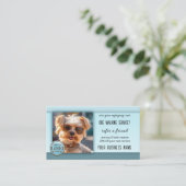 QR-Code-Foto für ein freundliches Logo, Dog Walker Empfehlungskarte (Stehend Vorderseite)