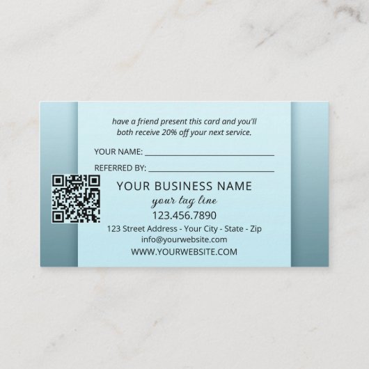 QR-Code-Foto für ein freundliches Logo, Dog Walker Empfehlungskarte (Rückseite)