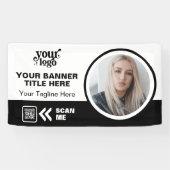 QR-Code-Foto für Firmenlogos im Freien Banner