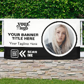 QR-Code-Foto für Firmenlogos im Freien Banner