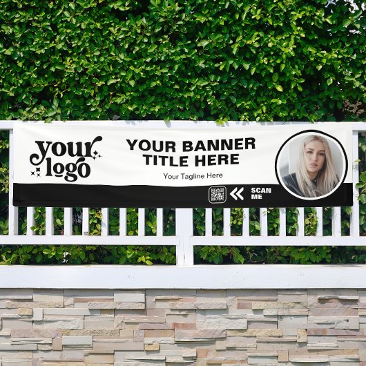QR-Code-Foto für Firmenlogos im Freien Banner