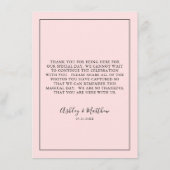 QR-Code Foto für Gast-Hochzeit mit weißem Rosa Begleitkarte (Rückseite)