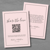 QR-Code Foto für Gast-Hochzeit mit weißem Rosa