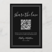 QR Code Foto für Gast Sharing Minimalistisch Weddi Begleitkarte (Vorderseite)