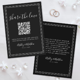 QR Code Foto für Gast Sharing Minimalistisch Weddi Begleitkarte