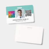 QR-Code-Foto für Mitarbeiter des individuell anpas Ausweis (Vorder- & Rückseite)