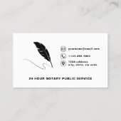 QR-Code-Foto für mobiles Notar-Signieren von Agent Visitenkarte (Rückseite)