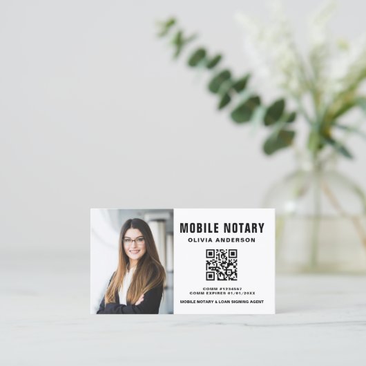 QR-Code-Foto für mobiles Notar-Signieren von Agent Visitenkarte (Stehend Vorderseite)