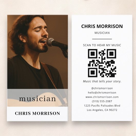 QR-Code-Foto für Musiker Visitenkarte