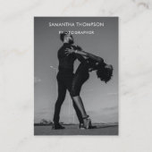 QR-Code-Foto für Schwarz-weiße Hochzeitfotografen Visitenkarte (Vorderseite)