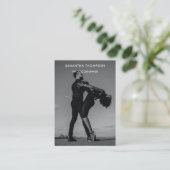 QR-Code-Foto für Schwarz-weiße Hochzeitfotografen Visitenkarte (Stehend Vorderseite)